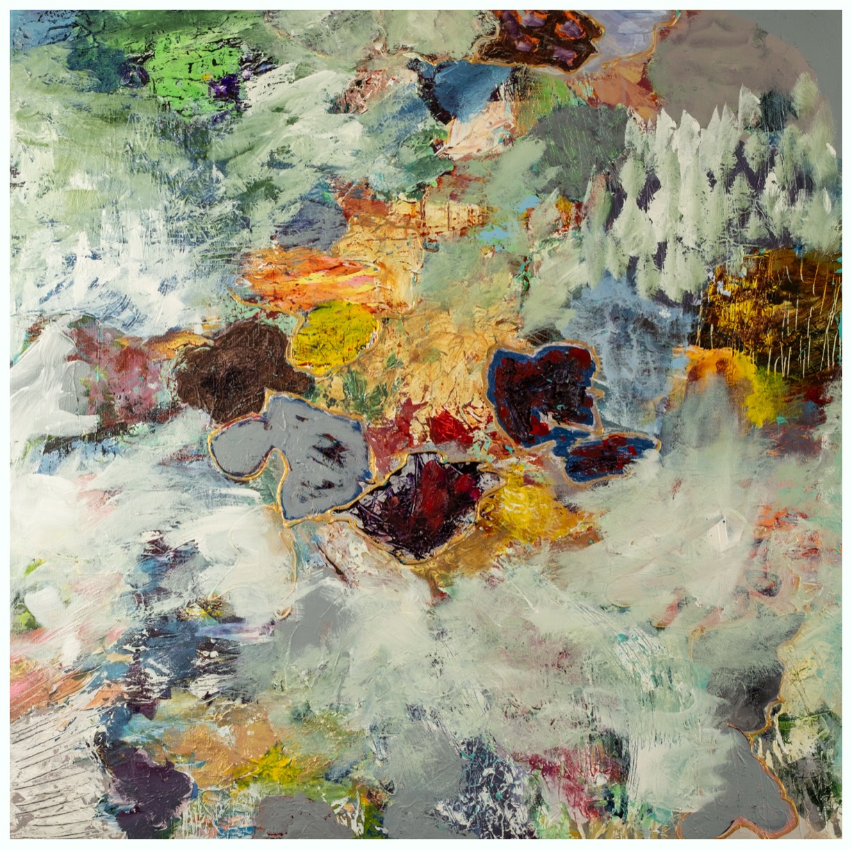 Snelandskab 80 x 80 cm 5500 kr